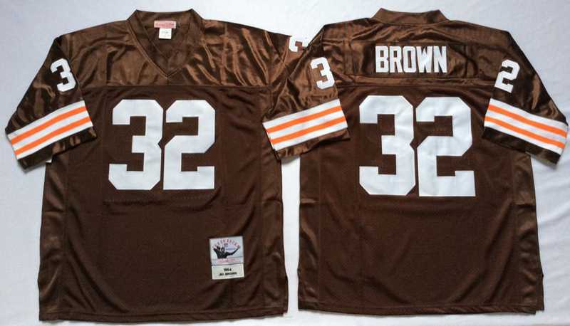 Browns 32 Jim Brown Brown M&N Throwback Jersey->nfl m&n throwback->NFL Jersey